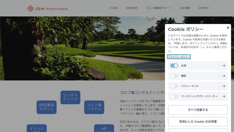 株式会社IGMパートナーズのホームページ画面